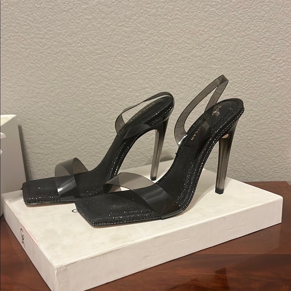 NWB Good American Black Glitter Women's Heels - Picture 2 of 6